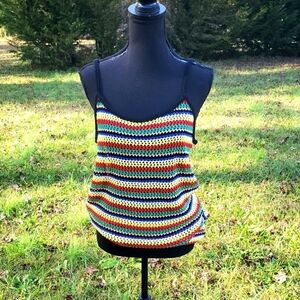 Crochet sweater spaghetti strap top / dress small